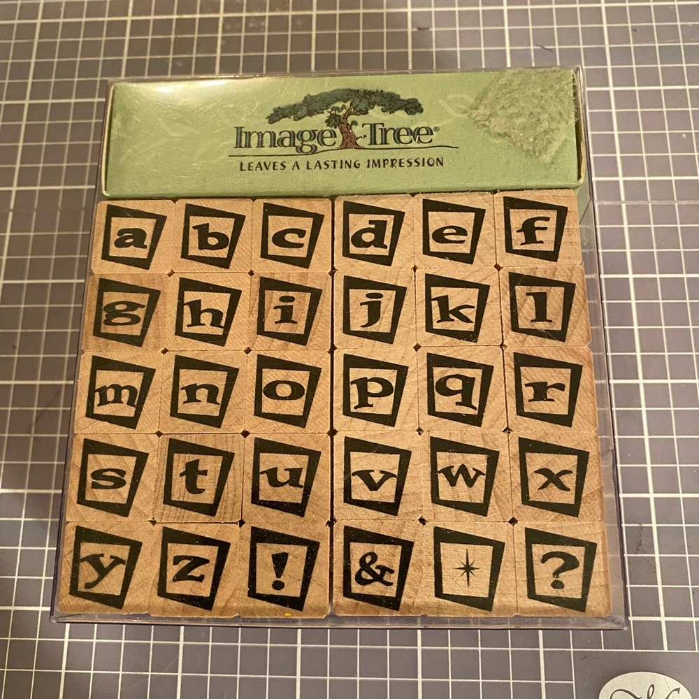 Alphabet wood stamp set
